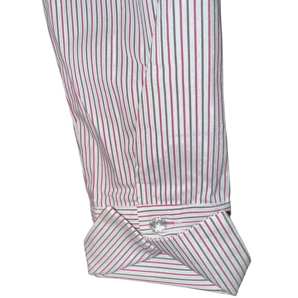 New York Co Stretch Striped Button Up Shirt Sz XS Jeweled Buttons Preppy Work - Picture 6 of 11